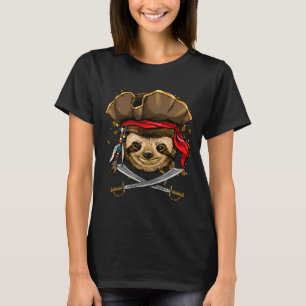 T-shirt Pirate Sloth Jolly roger Costume Halloween Noël