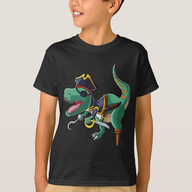 T-shirt Pirate T-Rex Cadeaux Garçons Filles Dinosaure Pira (Devant)