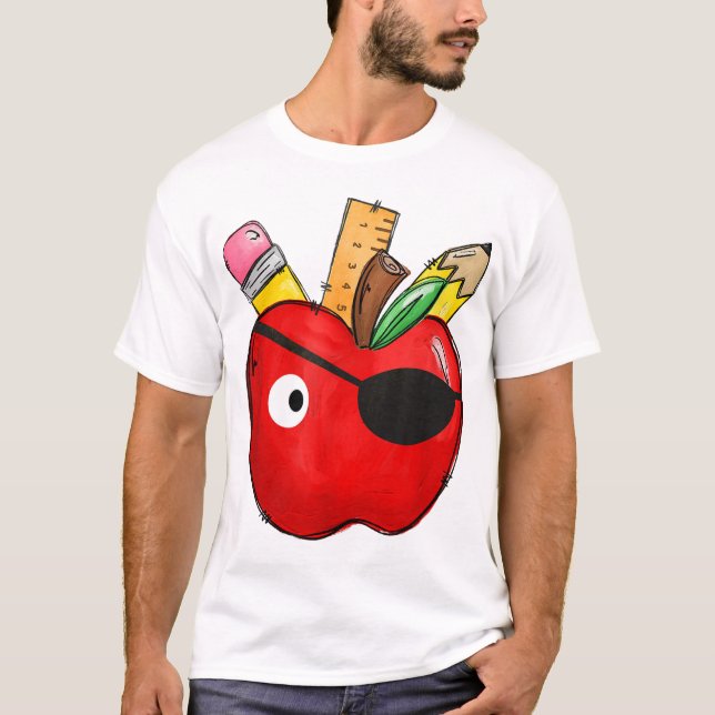 T-shirt Pirate Teacher School International Talk Like A (Devant)