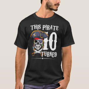T-shirt Pirate tourné 10 ans garçon fille 10e anniversaire