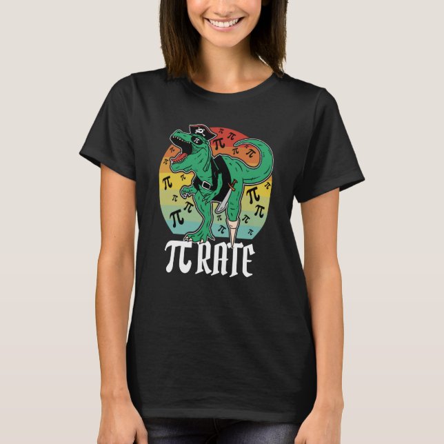 T-shirt Pirate Trex Dinosaur Math Pi rate Pi Jour Enseigna (Devant)