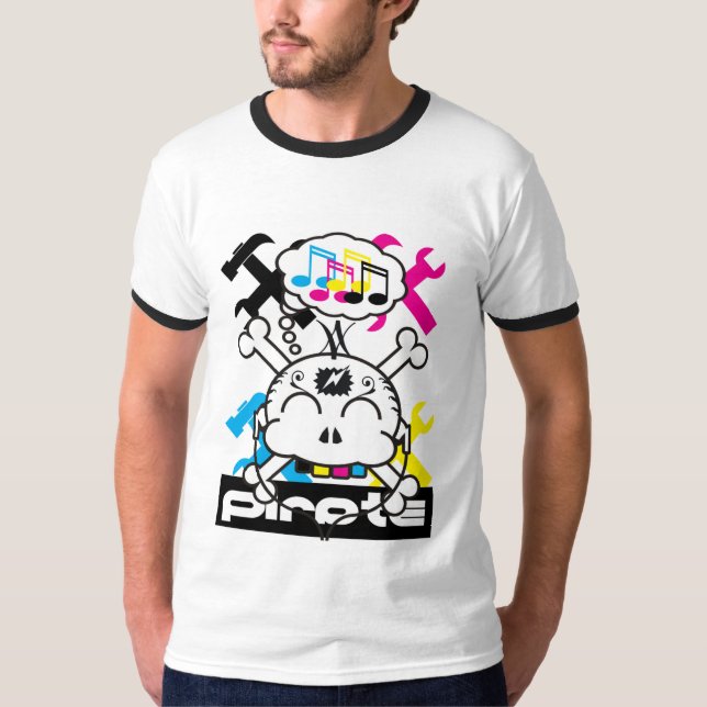 T-shirt pirates de 4 couleurs (Devant)