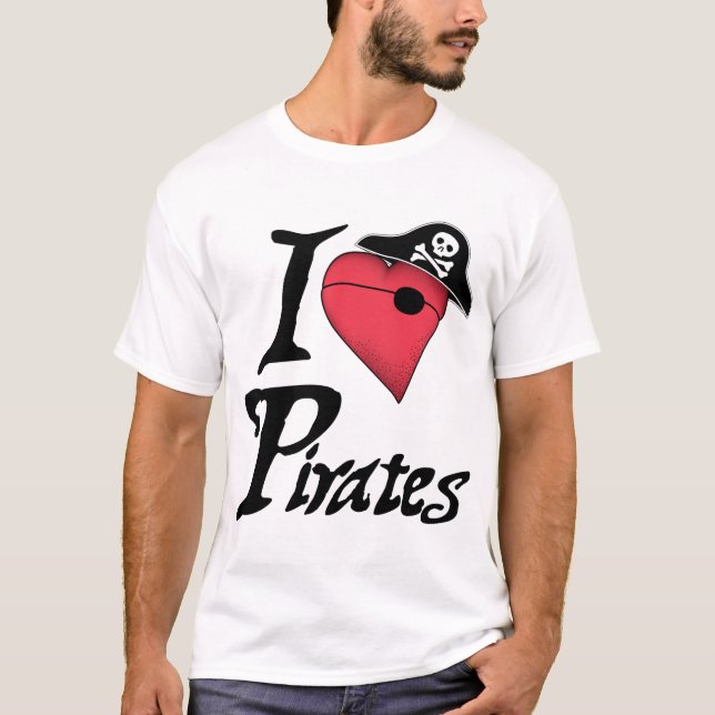 T-shirt Pirates de coeur - lumière (Devant)