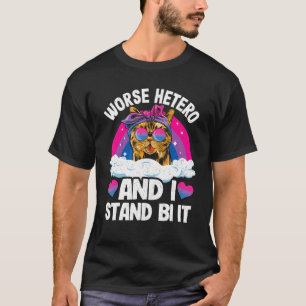 T-shirt Pire hétéro et je soutiens bi, drapeau bisexuel de