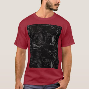 T-shirt Pisces Constellation Carte Hevelius 1690 Engraving