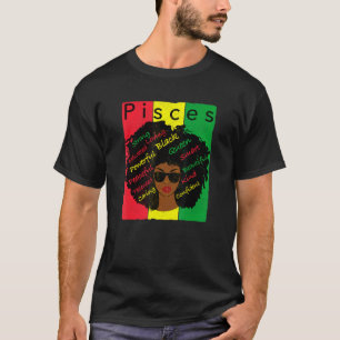T-shirt Pisces Fierté Femme noire Afro Horoscope Zodiac