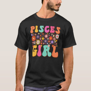 T-shirt Pisces Girl Retro Zodiac Signal Horoscope Annivers