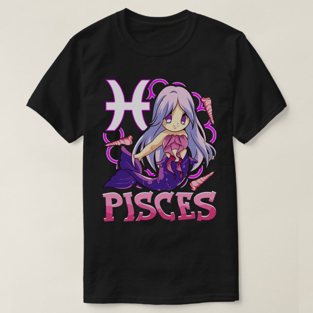 T-shirt PiscesKawaii Février Mars Anniversaire Zodiac (Design devant)
