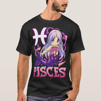 T-shirt PiscesKawaii Février Mars Anniversaire Zodiac