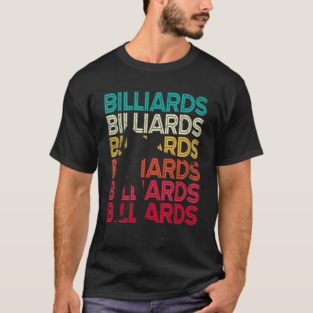 T-shirt Piscine graphique rétro Billard Snooker Billard Cu (Devant)