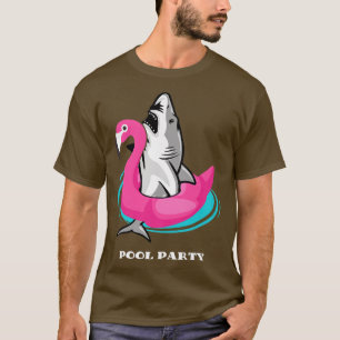 T-shirt Piscine Partie Unicorn Float Funny Shark Love