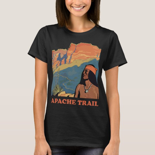 T-shirt Piste Apache Arizona Désert Voyage Rétro (Devant)