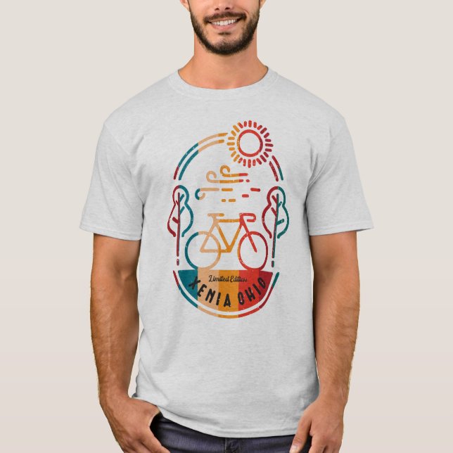 T-shirt Piste cyclable Retro Xenia Ohio (Devant)