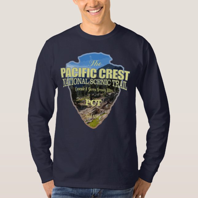 T-shirt Piste de la crête du Pacifique (pointe de flèche) (Devant)