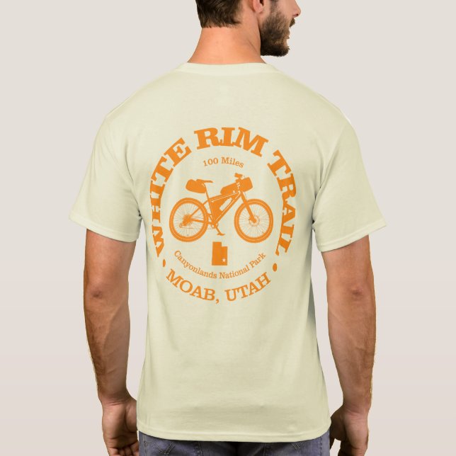 T-shirt Piste de rebord blanc (cyclisme) (Dos)