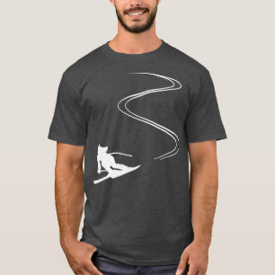 T-shirt Piste de ski dans la neige, ski
