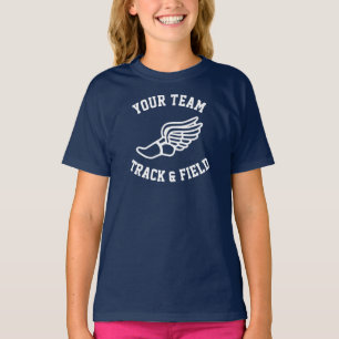 T-shirt Piste et terrain Personnalisé Nom de l'équipe Fill