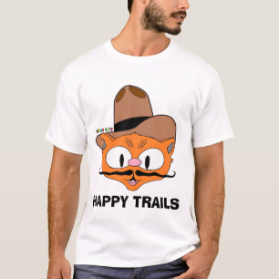 T-shirt Pistes heureuses Chat à moustache de dessin animé