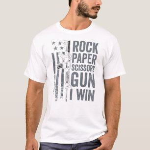 T-shirt Pistolet à pistolet à papier ciseaux à pistolet Ar