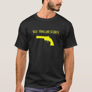 T-shirt pistolet jaune, "VRAIE" SÉCURITÉ de PATRIE