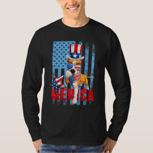 T-shirt Pit Bull 4 juillet Merica Hommes Femmes USA Drapea