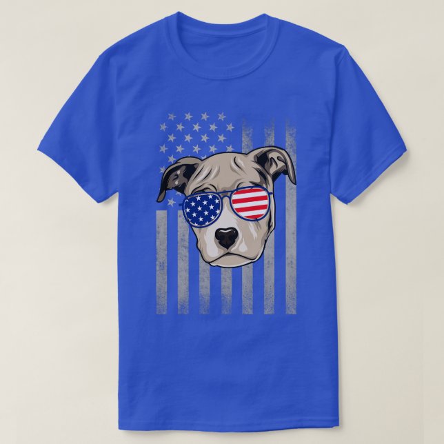 T-shirt Pit Bull 4 juillet Merica Patriotic (Design devant)