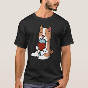 T-shirt Pit Bull Boire Vin Chien