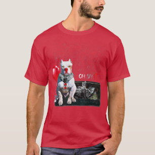 T-shirt Pit Bull Dog Clown Oh It Rain Balloon