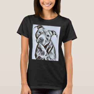T-shirt Pit Bull Dog Lover Une Belle Pince À Nez Bleu