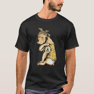 T-shirt Pit Bull I Love Maman Tattoo Sunflower Chien Maman