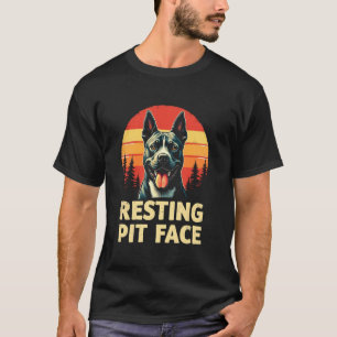 T-shirt Pit Bull joyeux et drôle - Tête de Pit reposée