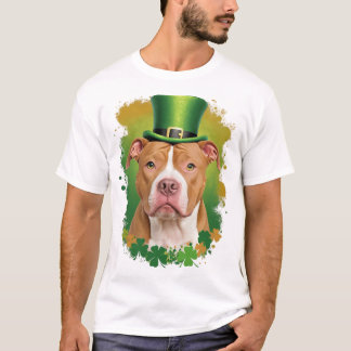 T-shirt Pit Bull Leprechaun Jour de la Saint Patrick Chien