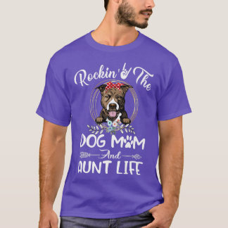 T-shirt Pit Bull Rocking Le Chien Maman et Tante Vie Drôle