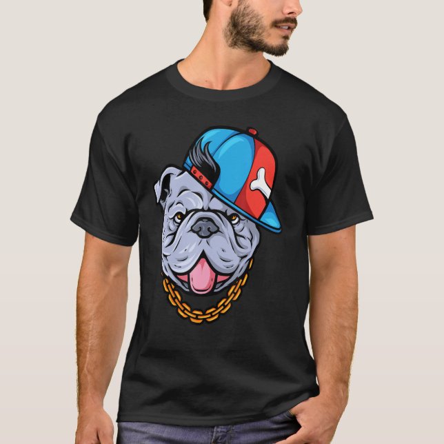 T-shirt Pit Bull Smile Casquette Pitbull, Enamel de chien (Devant)