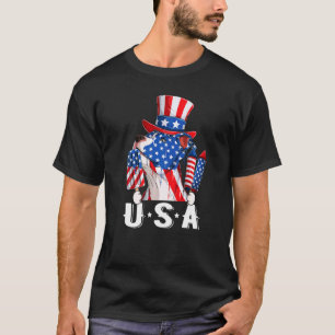T-shirt Pitbull 14 Juillet Drapeau Américain Usa Chien