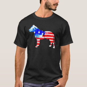 T-shirt Pitbull 4 juillet Drapeau américain Aquarelle Chio