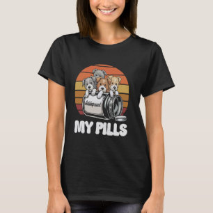 T-shirt Pitbull Adorable Mes Pilules Antidépresseur Chiots