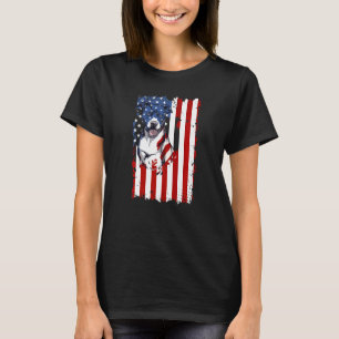 T-shirt Pitbull américain cool Drapeau américain Pitbulls
