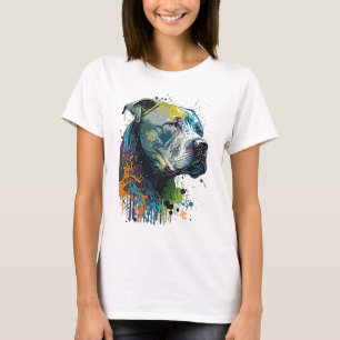 T-shirt Pitbull américain - Graffiti Ink Splash