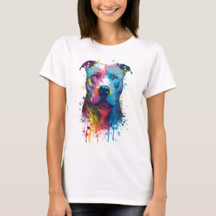 T-shirt Pitbull américain - Graffiti Ink Splash
