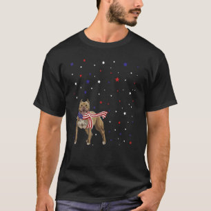 T-shirt Pitbull American Flag Écarf 4 juillet patriotique