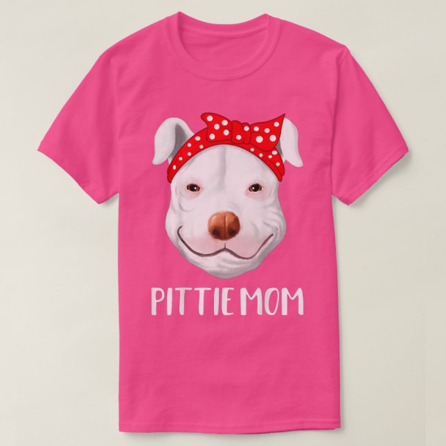 T-shirt Pitbull Amoureux de les chiens Pittie Maman Mères  (Design devant)