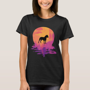 T-shirt Pitbull Aquarelle Coucher de soleil Eté Levant de 