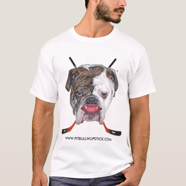 T-SHIRT PITBULL AVEC LE ROUGE À LÈVRES (Devant)