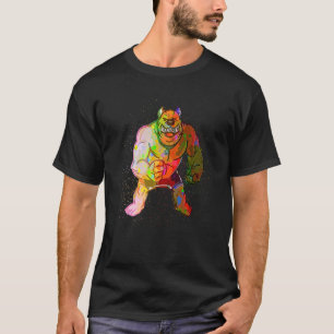 T-shirt Pitbull Chien Furieux Éclaboussure De Peinture Col