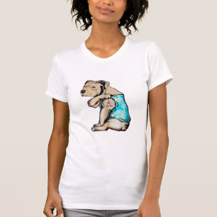 T-shirt Pitbull Chien I Love Papa Tattoo drôle Famille