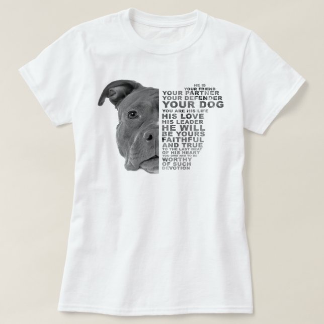 T-shirt Pitbull Chien Il Est Votre Ami Votre Partenaire Vo (Design devant)