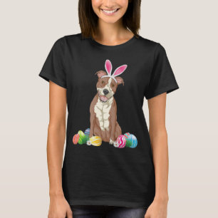 T-shirt Pitbull Chien Oeufs de lapin de Pâques Costume de 
