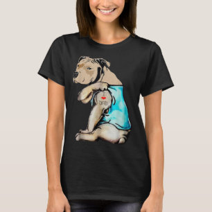 T-shirt Pitbull Chien Tattoo I Love Maman's Day Cadeau T-