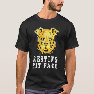 T-shirt Pitbull Chien Visage Repose Pit Visage Drôle Chien